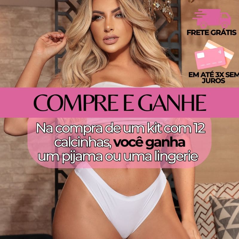 Kit 12 Calcinhas Tanga ou Fio Dental sem Costura